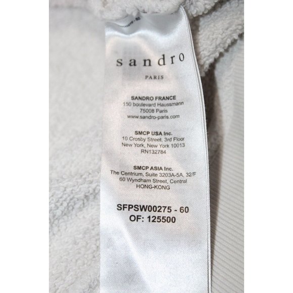 SANDRO Embroidered "Please Love" French cotton-terry pullover sweatshirt ombre 4 - Picture 7 of 7